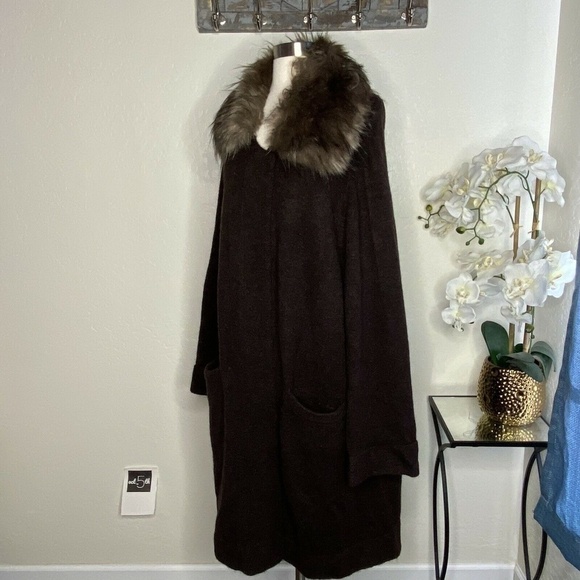 Soft Surroundings St. Moritz Sweater Coat In Brown - Picture 4 of 8